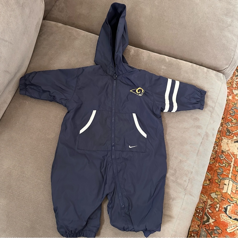 Vintage St. Louis Rams Nike Hooded Wind Suit Infant 6 9 Months Nylon Los Angeles
